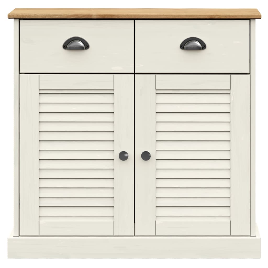 vidaXL Servantă cu sertare „VIGO” 78x40x75 cm, alb, lemn masiv de pin vidaXL Servantă cu sertare „VIGO” 78x40x75 cm, alb, lemn masiv de pin