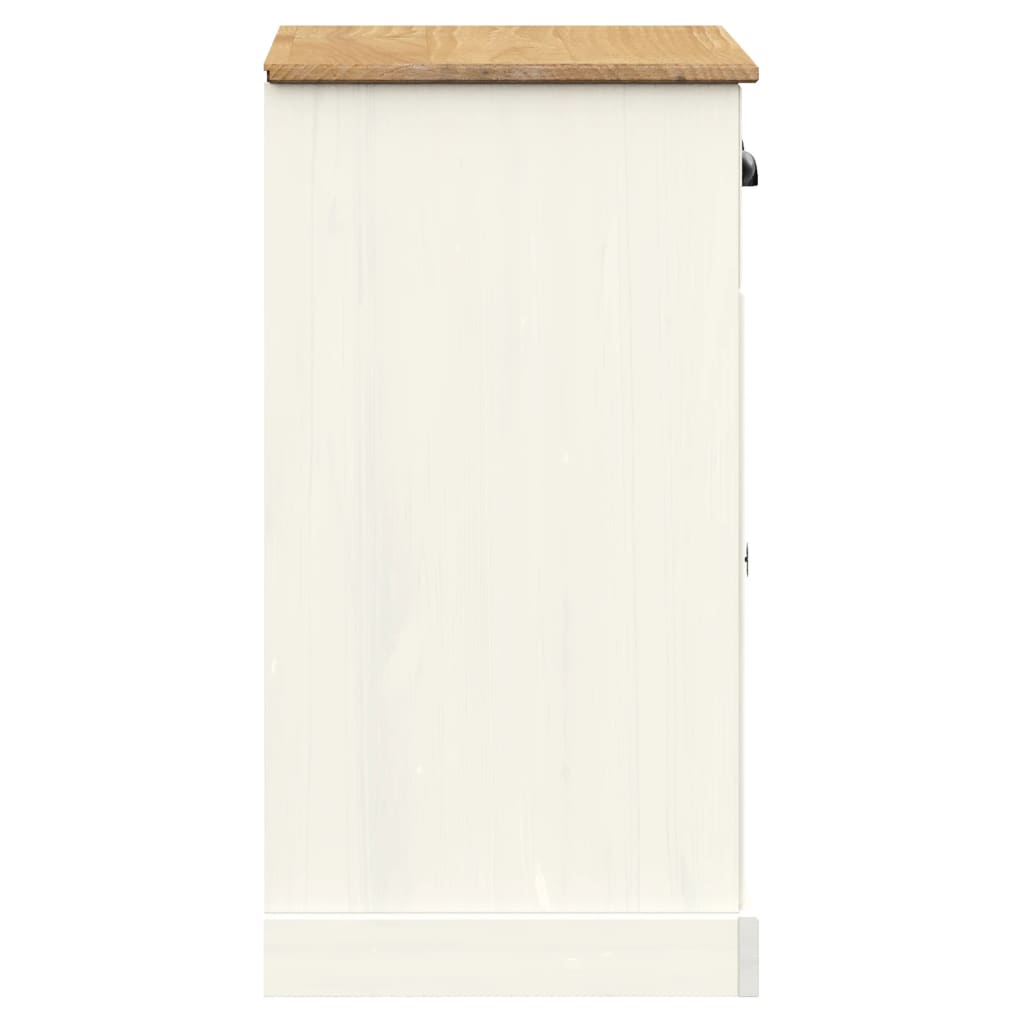 vidaXL Servantă cu sertare „VIGO” 78x40x75 cm, alb, lemn masiv de pin vidaXL Servantă cu sertare „VIGO” 78x40x75 cm, alb, lemn masiv de pin