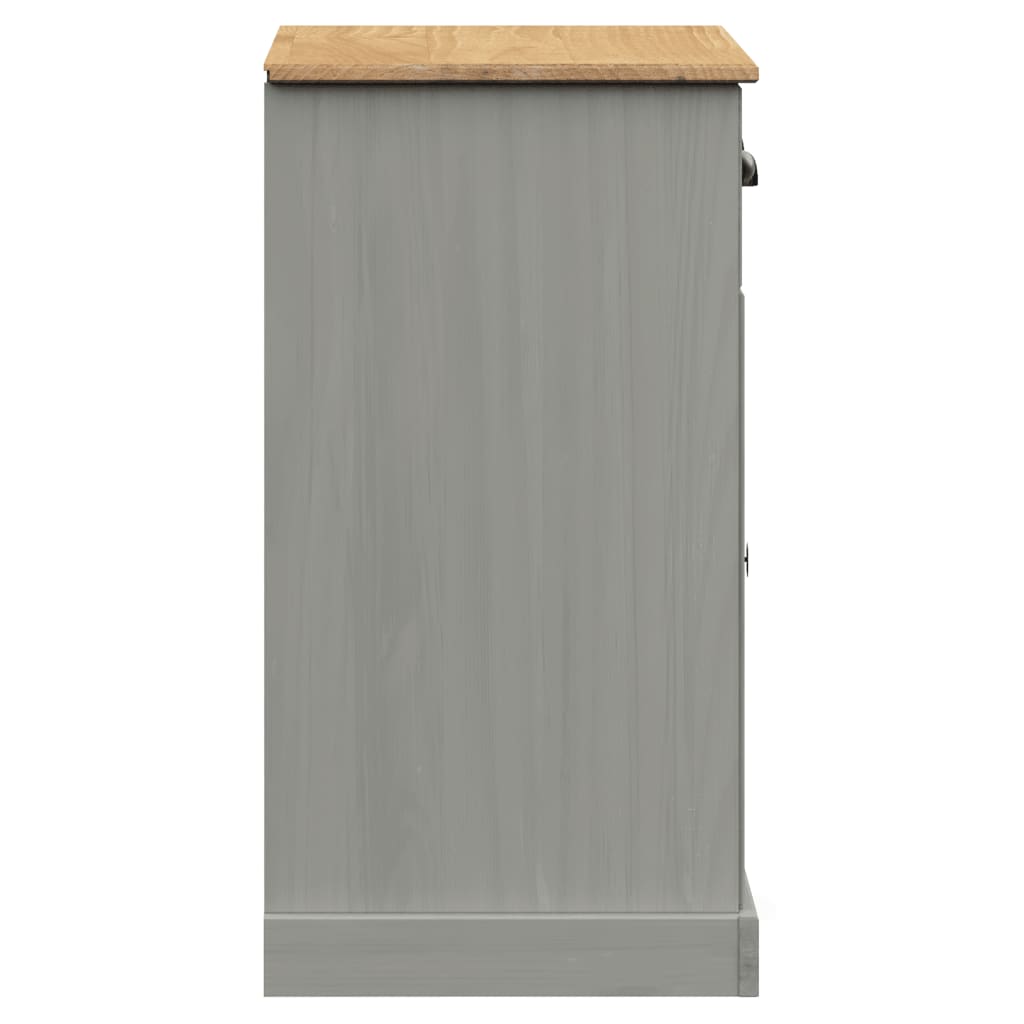 vidaXL Servantă cu sertare „VIGO”, gri, 78x40x75 cm, lemn masiv de pin