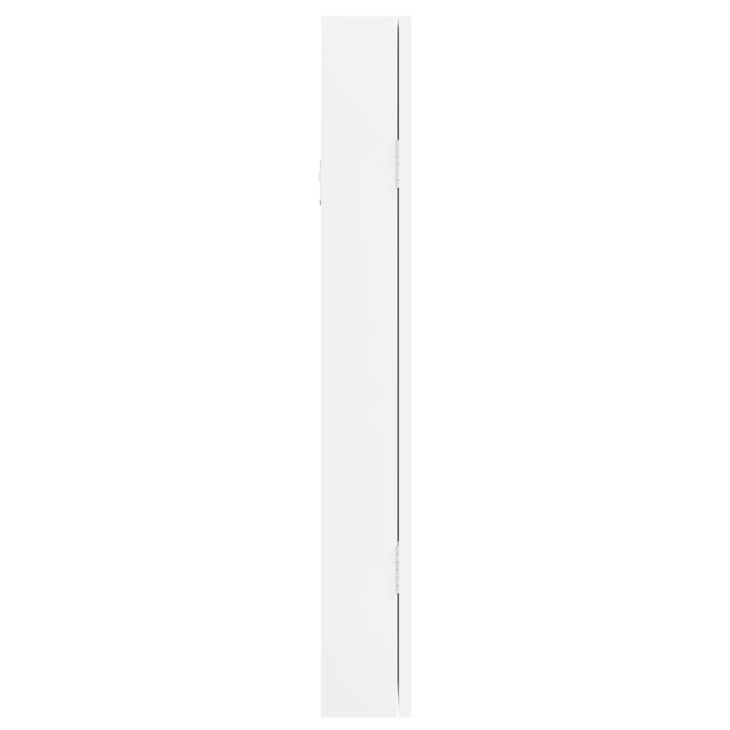 vidaXL Dulap de bijuterii cu oglindă de perete, alb, 30x8,5x67 cm vidaXL Dulap de bijuterii cu oglindă de perete, alb, 30x8,5x67 cm