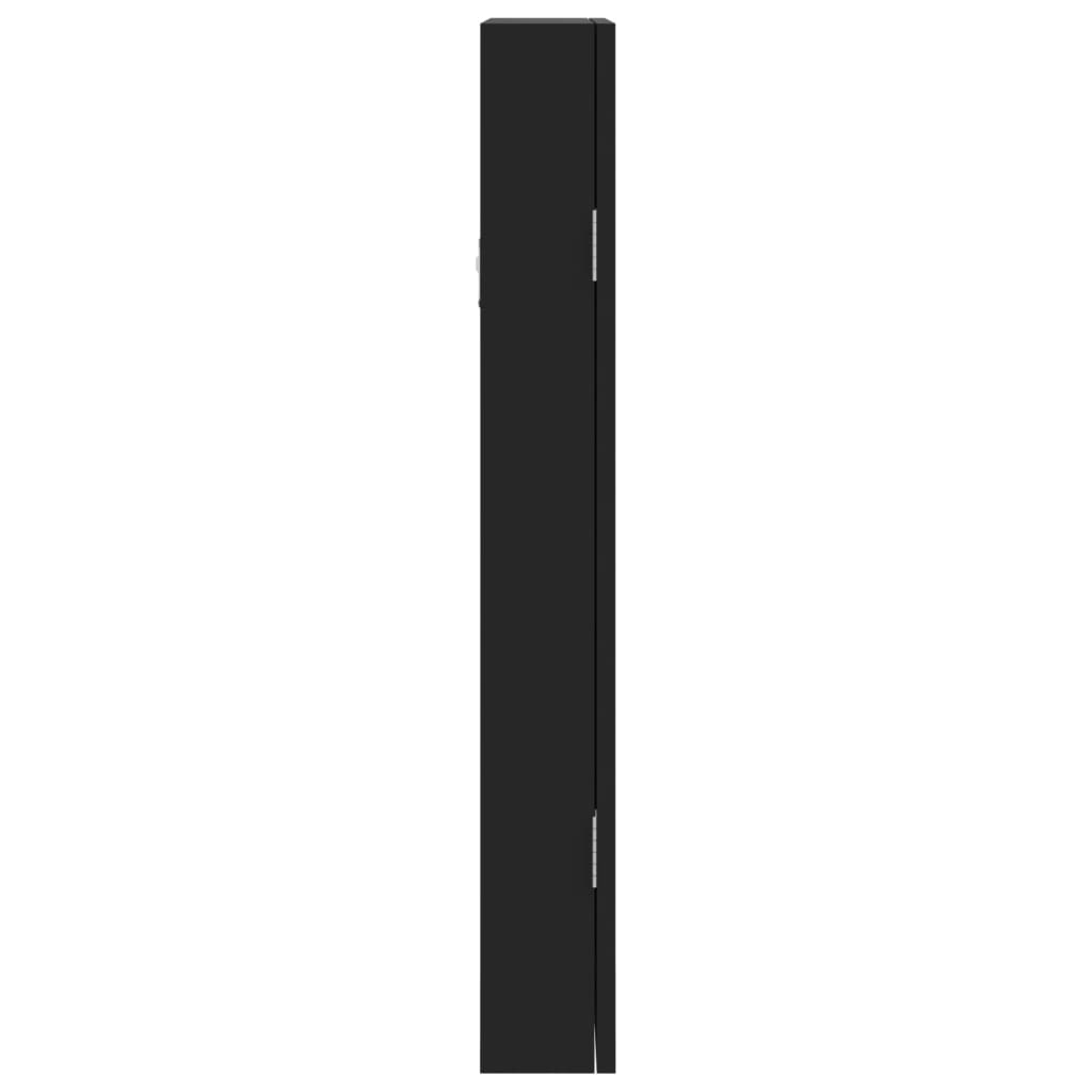 vidaXL Dulap de bijuterii cu oglindă de perete, negru, 30x8,5x67 cm vidaXL Dulap de bijuterii cu oglindă de perete, negru, 30x8,5x67 cm