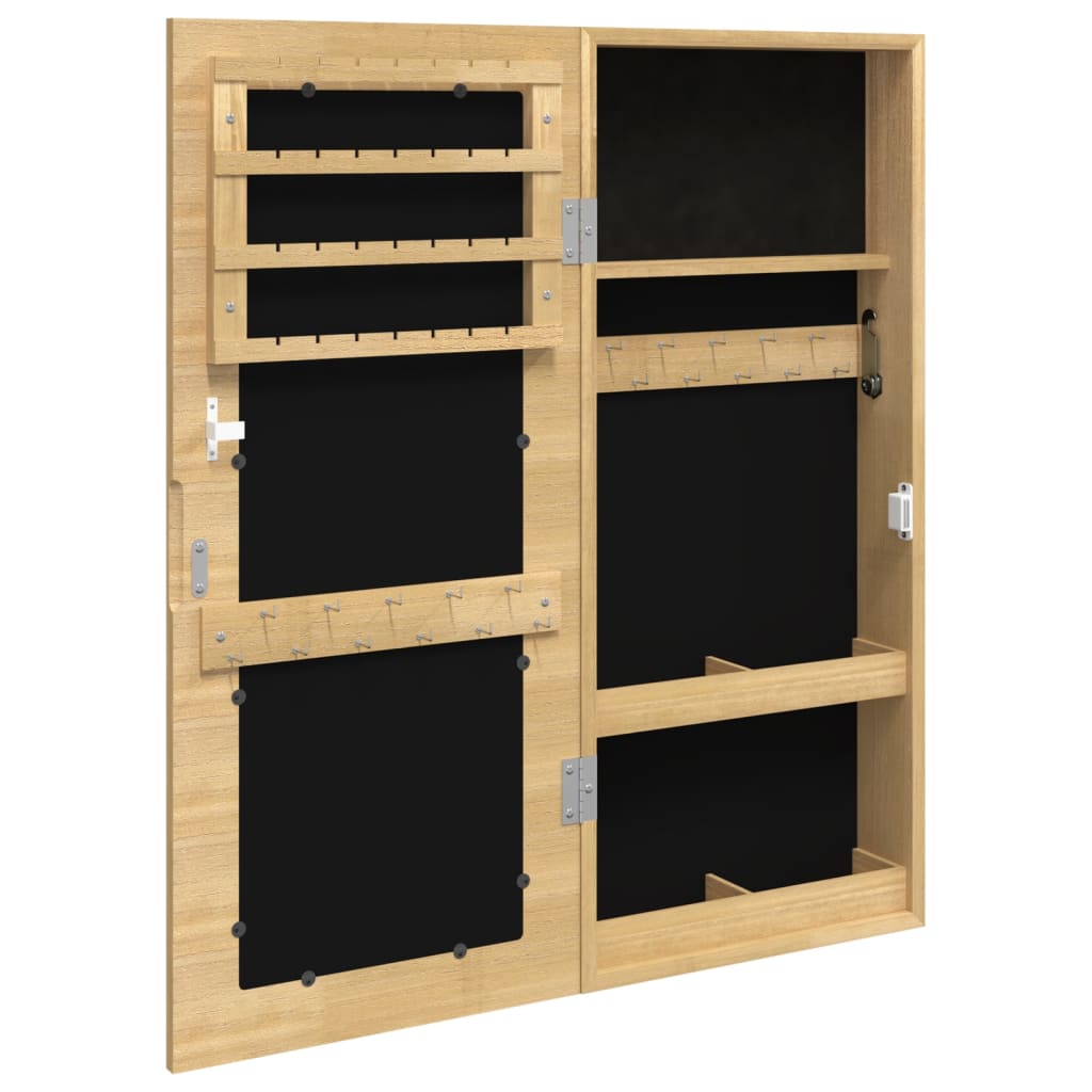 vidaXL Dulap de bijuterii cu oglindă montat pe perete, 30x8,5x67 cm vidaXL Dulap de bijuterii cu oglindă montat pe perete, 30x8,5x67 cm