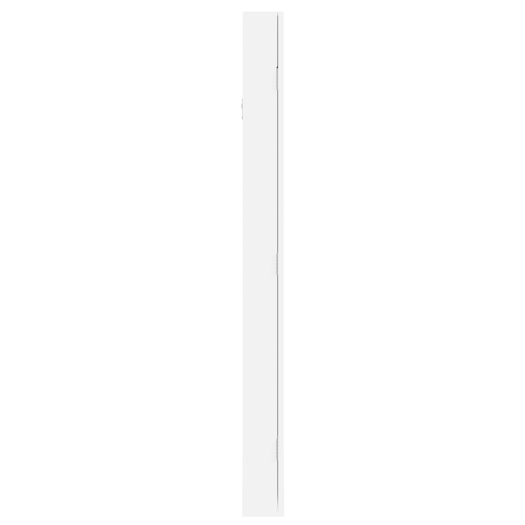 vidaXL Dulap de bijuterii cu oglindă de perete, alb, 30x8,5x106 cm vidaXL Dulap de bijuterii cu oglindă de perete, alb, 30x8,5x106 cm