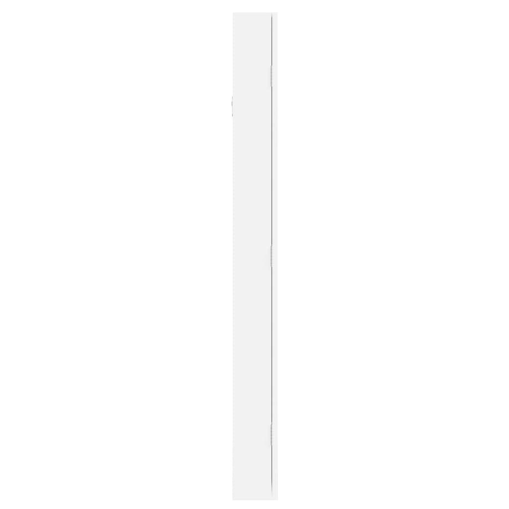 vidaXL Dulap de bijuterii cu oglindă de perete, alb, 37,5x10x106 cm vidaXL Dulap de bijuterii cu oglindă de perete, alb, 37,5x10x106 cm