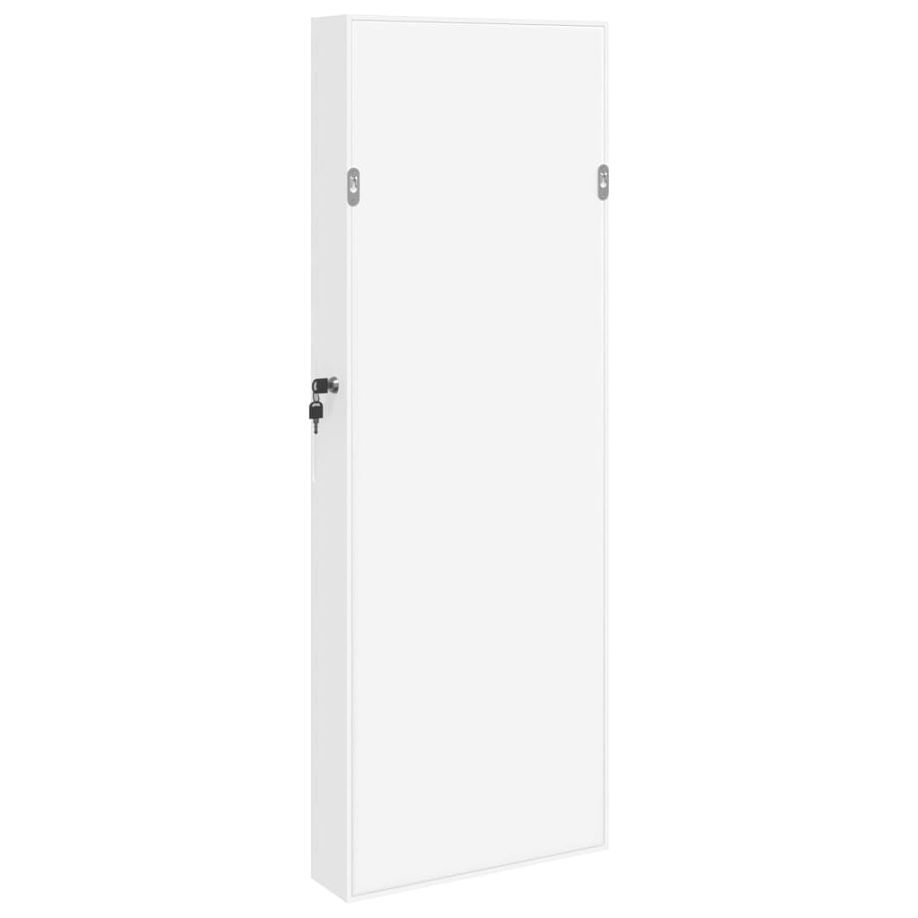 vidaXL Dulap de bijuterii cu oglindă de perete, alb, 37,5x10x106 cm vidaXL Dulap de bijuterii cu oglindă de perete, alb, 37,5x10x106 cm