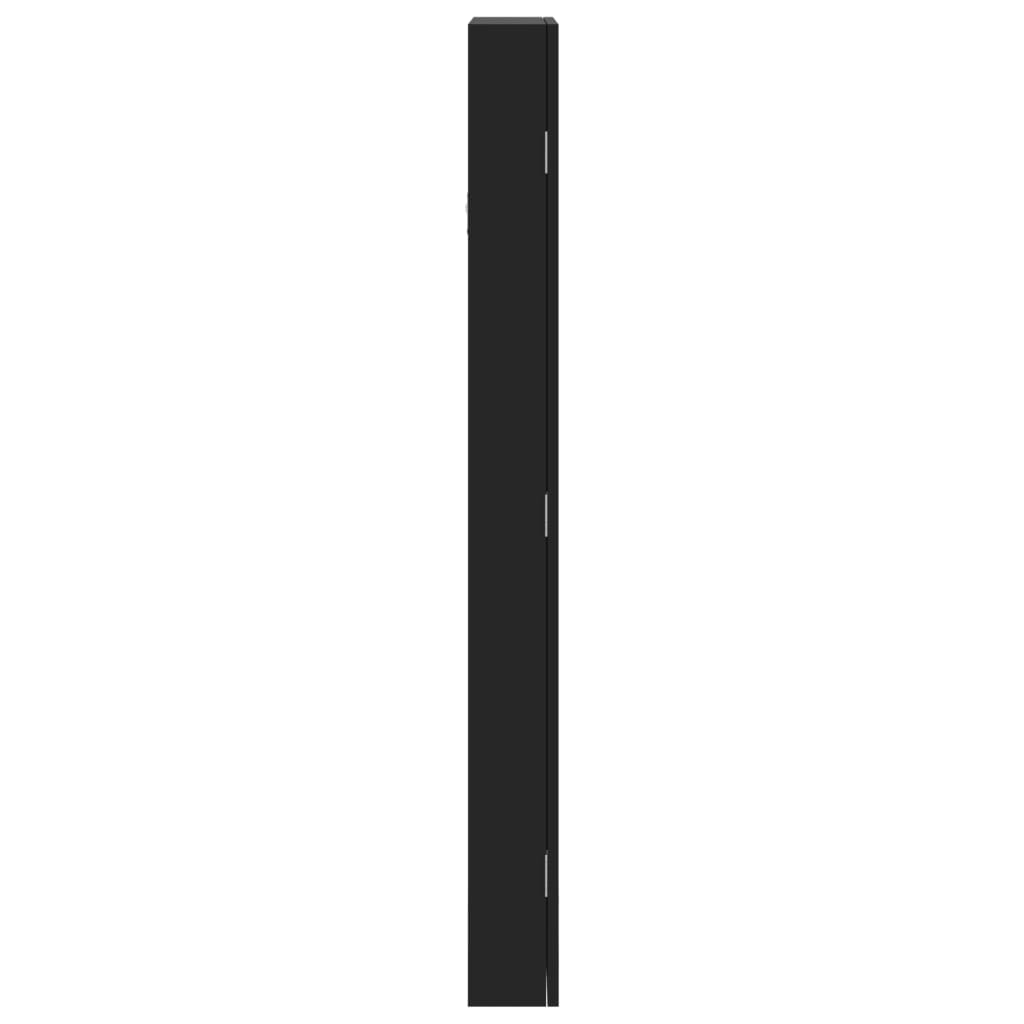 vidaXL Dulap de bijuterii cu oglindă de perete, negru, 37,5x10x106 cm vidaXL Dulap de bijuterii cu oglindă de perete, negru, 37,5x10x106 cm