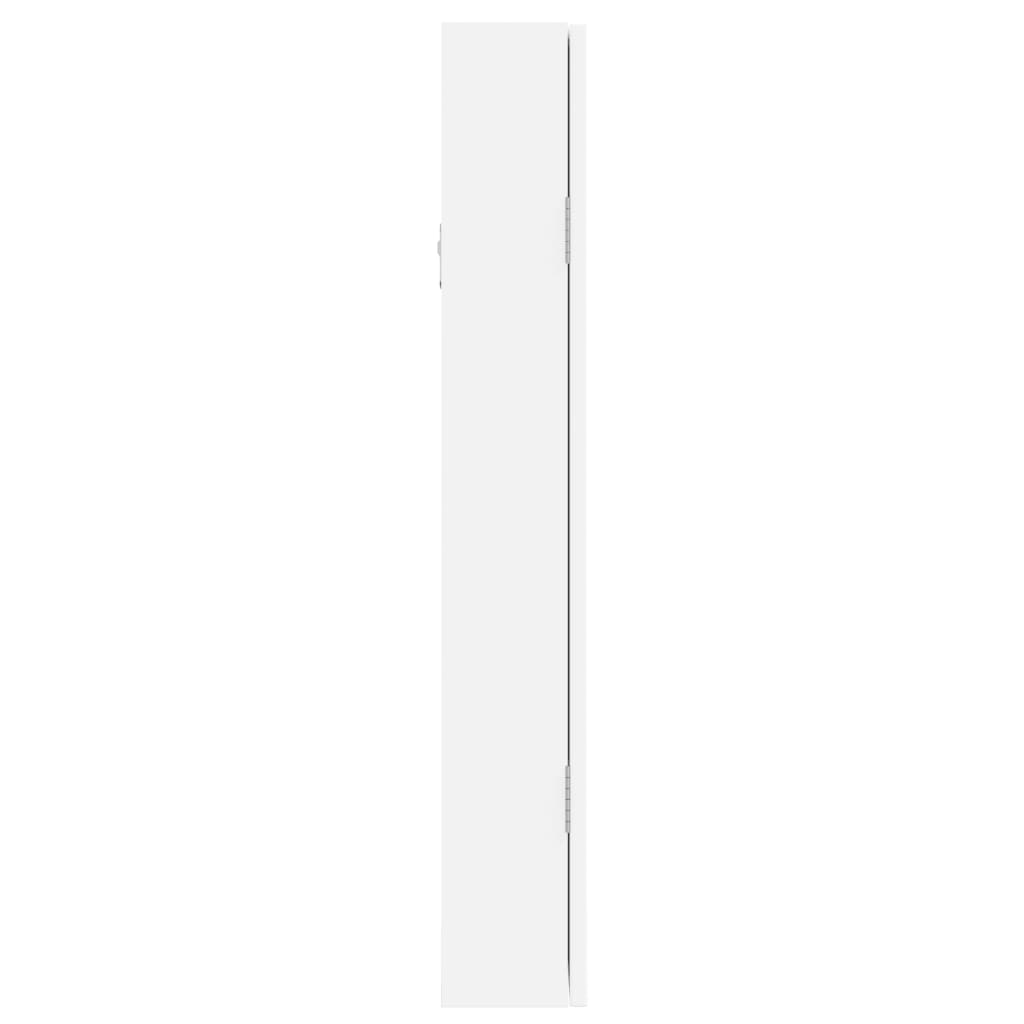 vidaXL Dulap de bijuterii cu oglindă de perete, alb, 37,5x10x67 cm vidaXL Dulap de bijuterii cu oglindă de perete, alb, 37,5x10x67 cm
