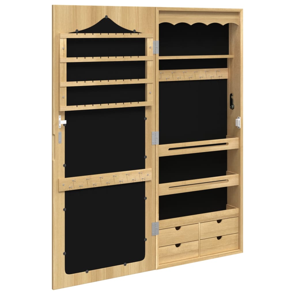 vidaXL Dulap de bijuterii cu oglindă montat pe perete, 37,5x10x90 cm vidaXL Dulap de bijuterii cu oglindă montat pe perete, 37,5x10x90 cm