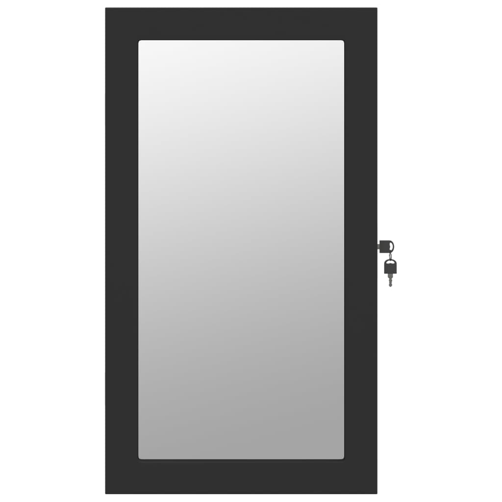 vidaXL Dulap de bijuterii cu oglindă și lumini LED, de perete, negru vidaXL Dulap de bijuterii cu oglindă și lumini LED, de perete, negru