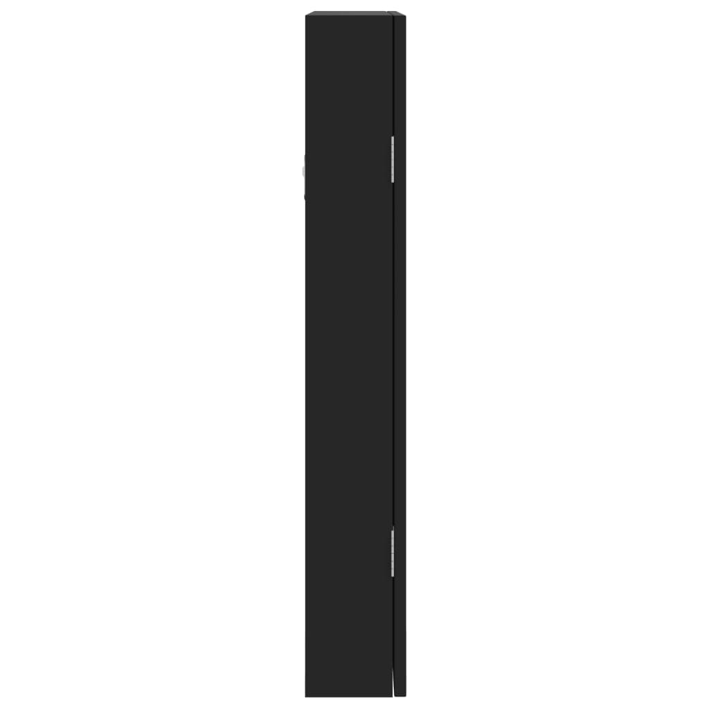 vidaXL Dulap de bijuterii cu oglindă și lumini LED, de perete, negru vidaXL Dulap de bijuterii cu oglindă și lumini LED, de perete, negru