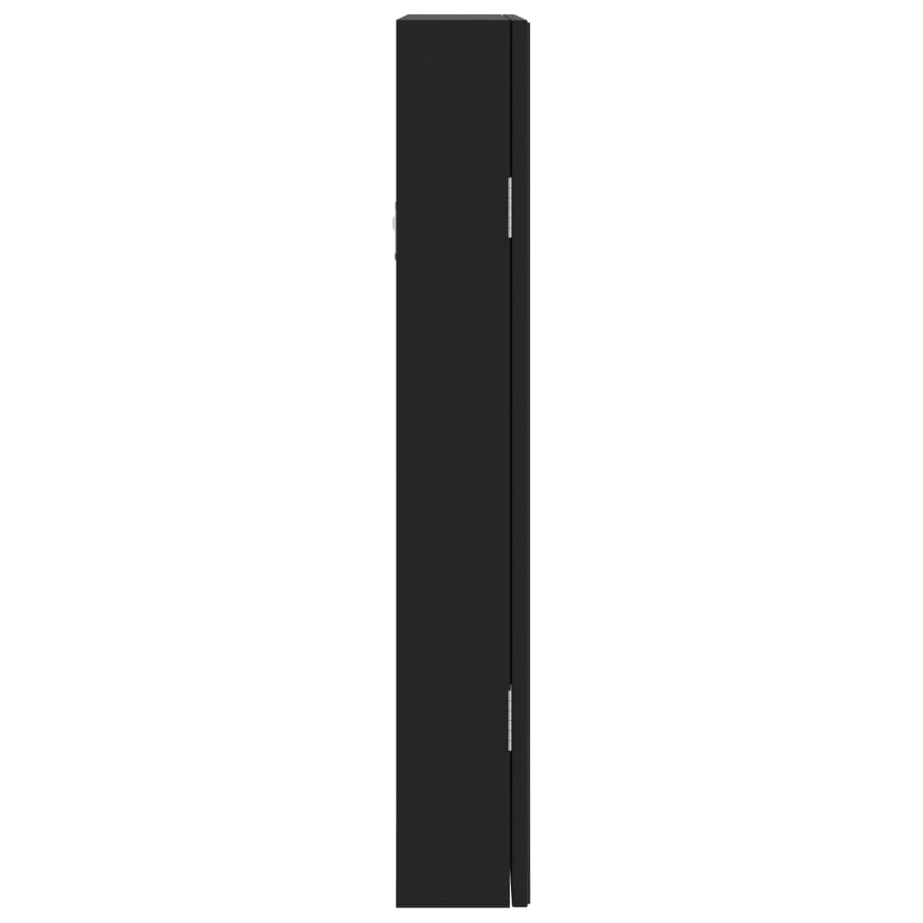 vidaXL Dulap de bijuterii cu oglindă și lumini LED, de perete, negru vidaXL Dulap de bijuterii cu oglindă și lumini LED, de perete, negru