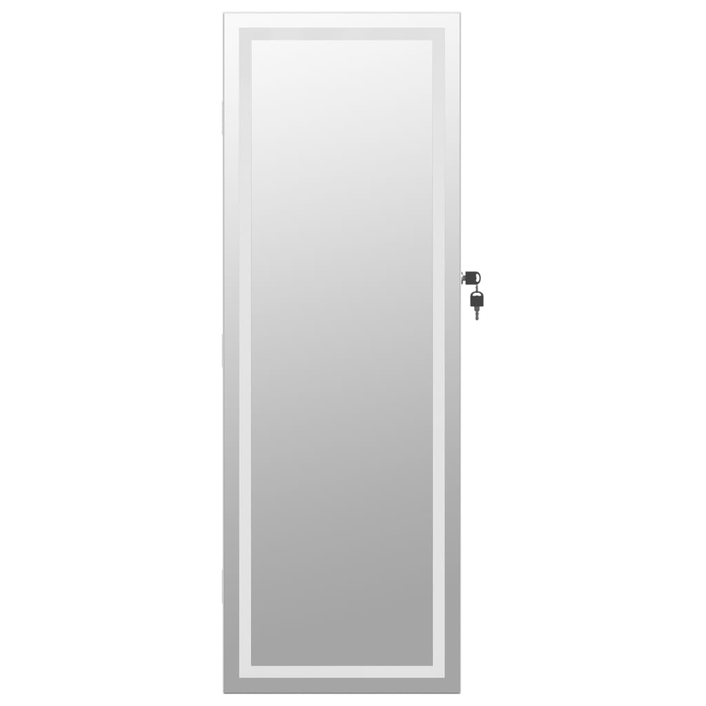 vidaXL Dulap de bijuterii cu oglindă și lumini LED, de perete, alb vidaXL Dulap de bijuterii cu oglindă și lumini LED, de perete, alb