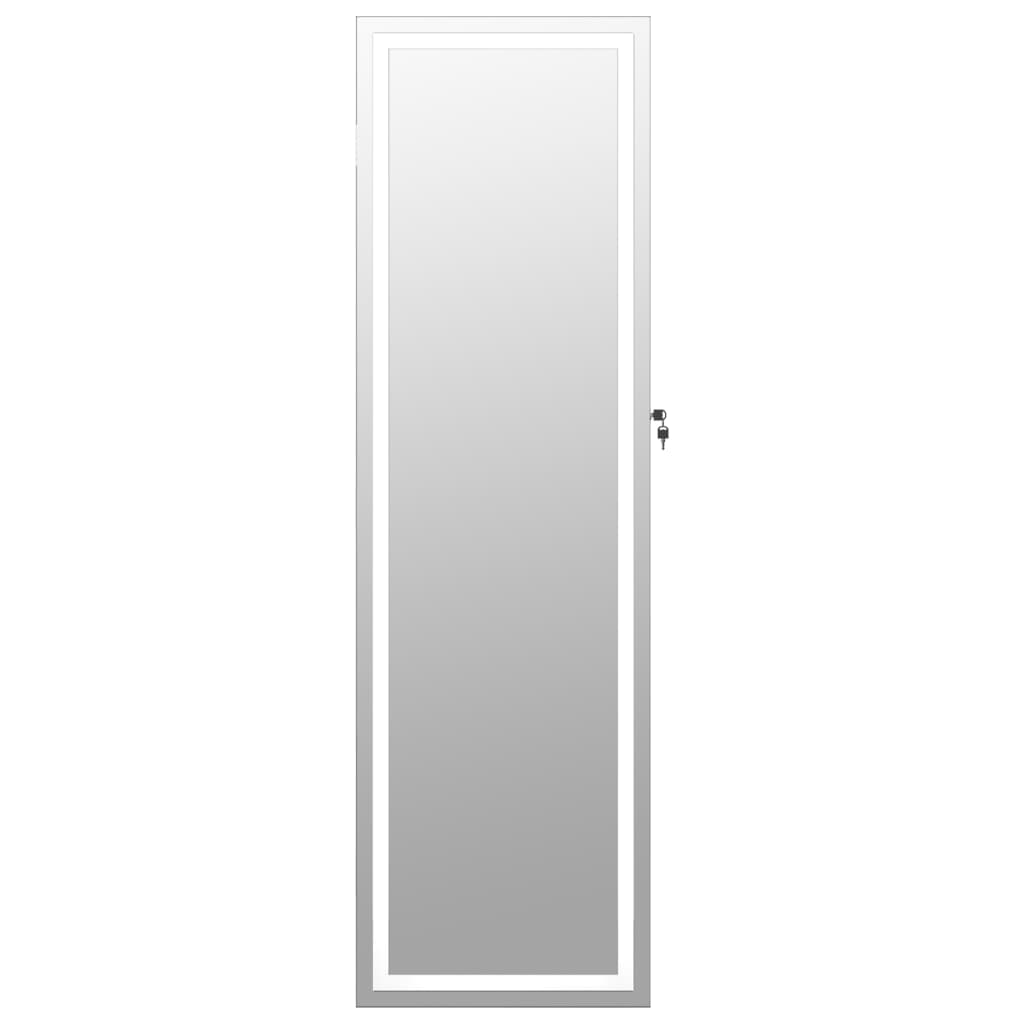 vidaXL Dulap de bijuterii cu oglindă și lumini LED, de perete, negru vidaXL Dulap de bijuterii cu oglindă și lumini LED, de perete, negru