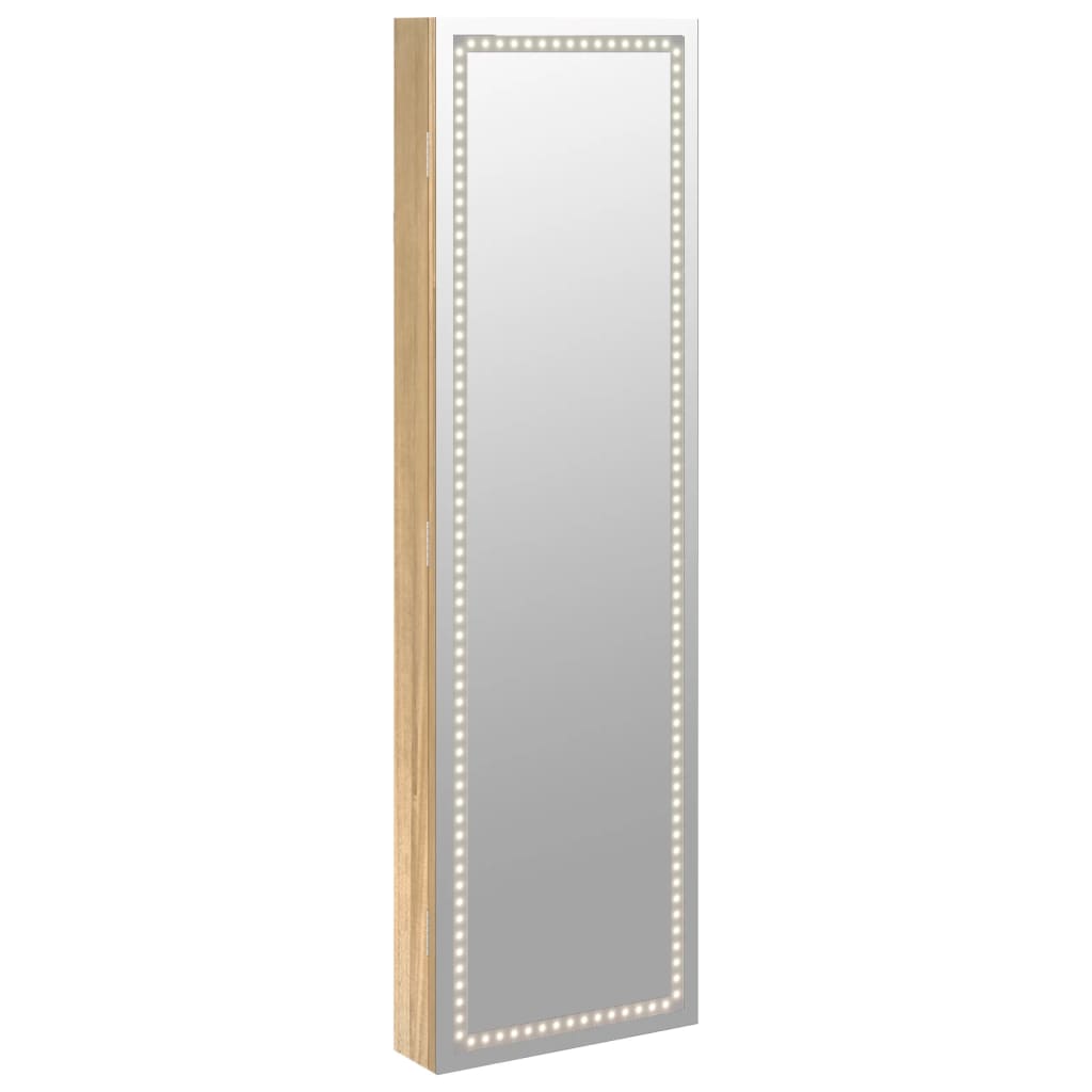 vidaXL Dulap de bijuterii cu oglindă și lumini LED, montaj pe perete vidaXL Dulap de bijuterii cu oglindă și lumini LED, montaj pe perete