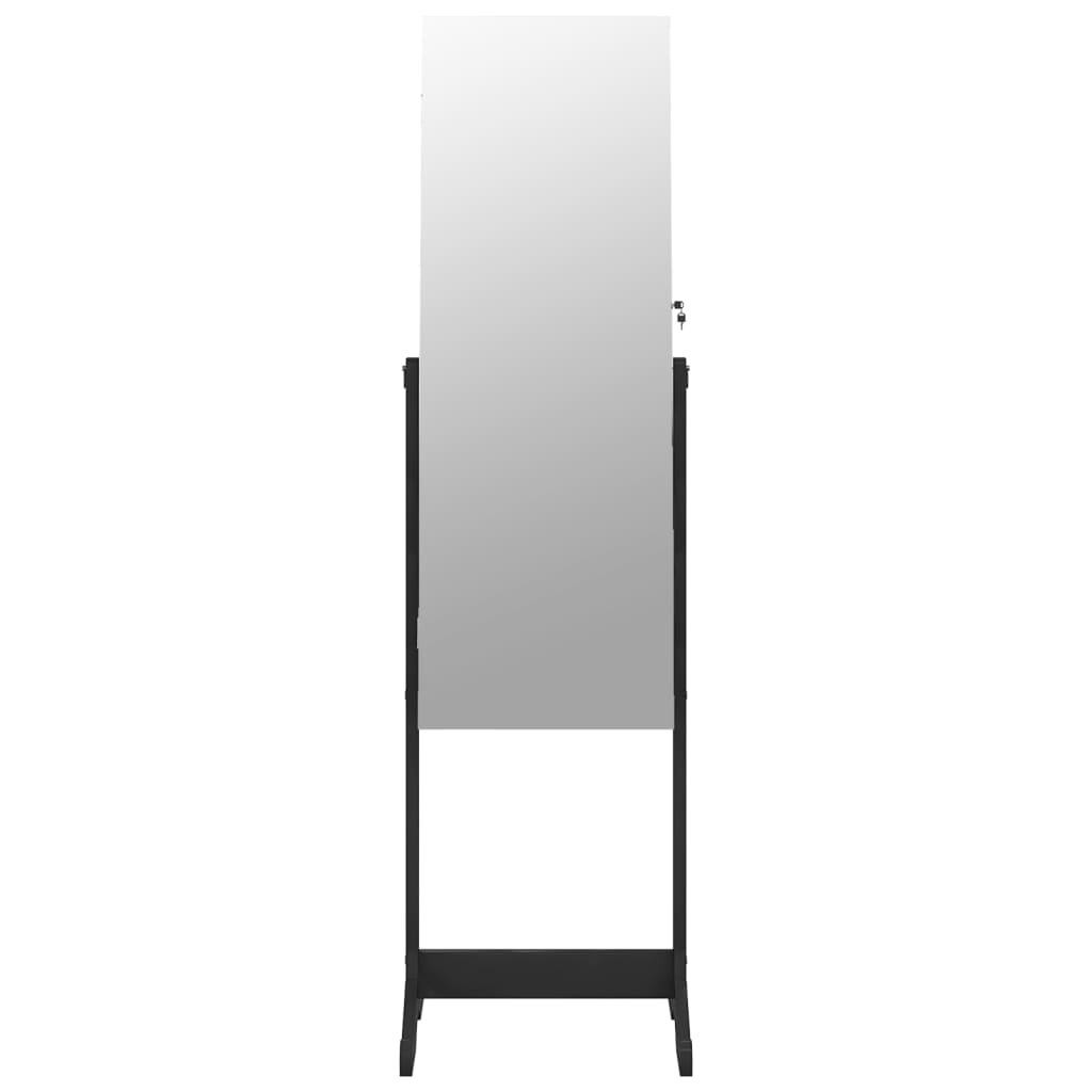 vidaXL Dulap de bijuterii cu oglindă independent, negru, 42x38x152 cm vidaXL Dulap de bijuterii cu oglindă independent, negru, 42x38x152 cm