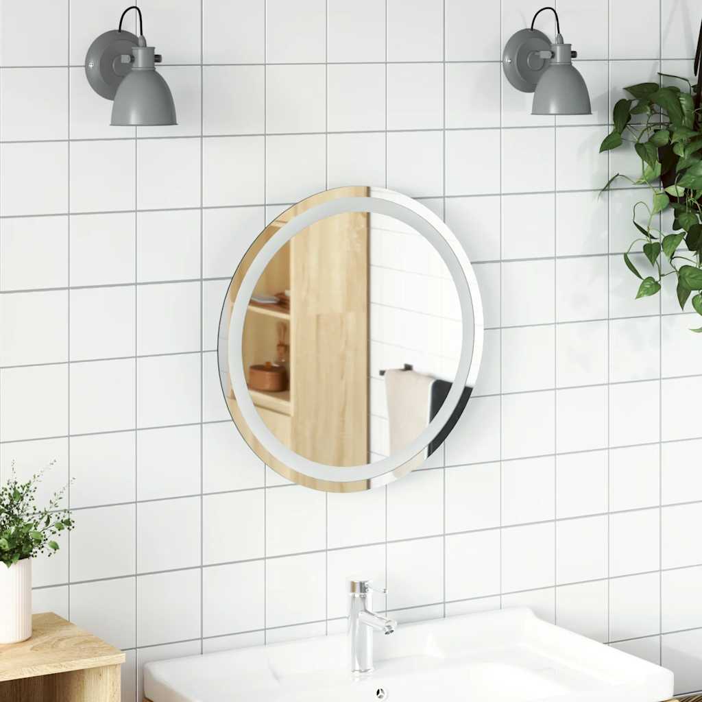 vidaXL Oglindă de baie cu LED, 50 cm, rotundă vidaXL Oglindă de baie cu LED, 50 cm, rotundă