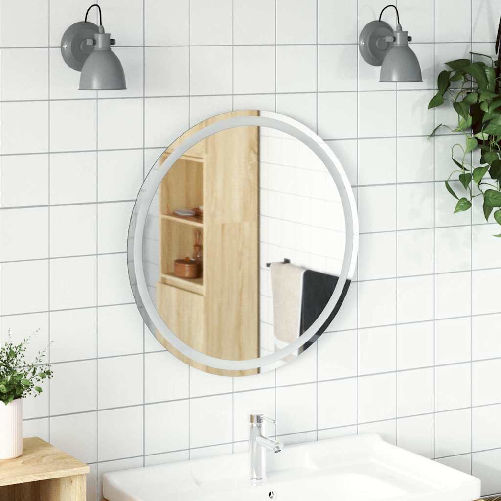 vidaXL Oglindă de baie cu LED, 70 cm, rotundă vidaXL Oglindă de baie cu LED, 70 cm, rotundă