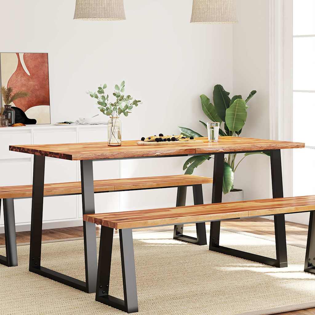 vidaXL Masă cu margini naturale, 160x80x75 cm, lemn masiv de acacia vidaXL Masă cu margini naturale, 160x80x75 cm, lemn masiv de acacia