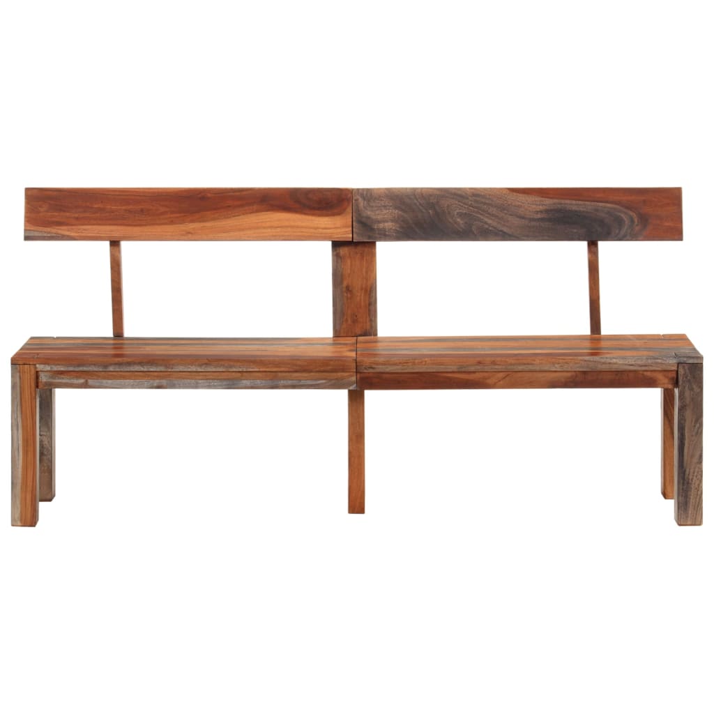 vidaXL Banchetă cu spătar, gri, 160 cm, lemn masiv de acacia vidaXL Banchetă cu spătar, gri, 160 cm, lemn masiv de acacia