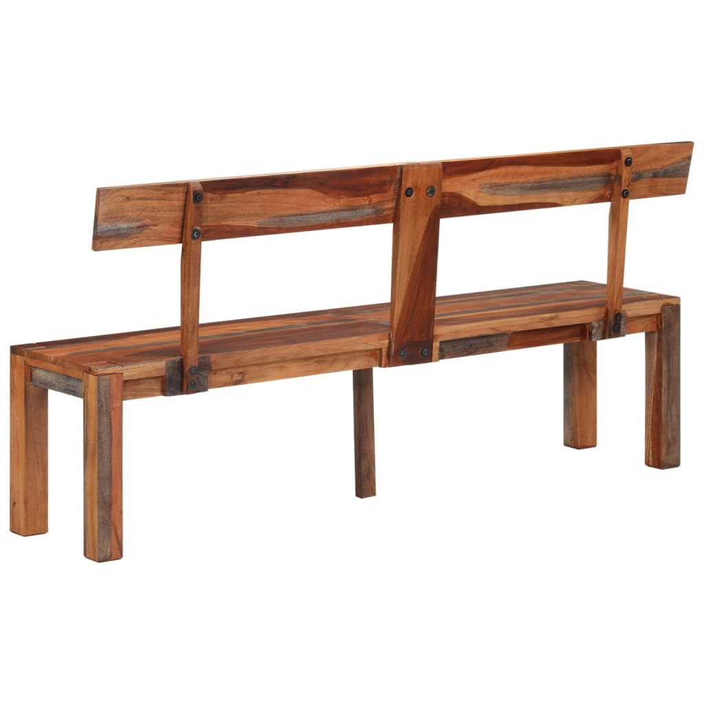 vidaXL Banchetă cu spătar, gri, 160 cm, lemn masiv de acacia vidaXL Banchetă cu spătar, gri, 160 cm, lemn masiv de acacia