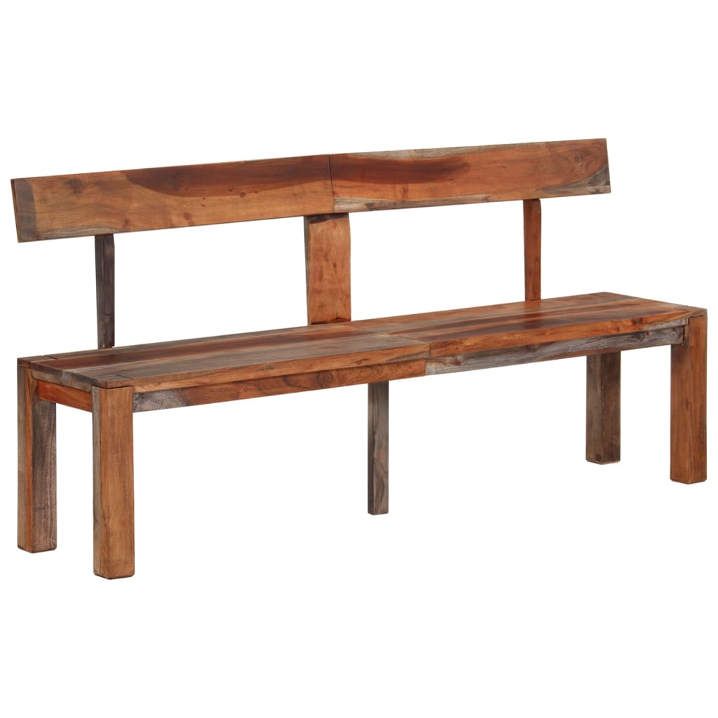 vidaXL Banchetă cu spătar, gri, 160 cm, lemn masiv de acacia vidaXL Banchetă cu spătar, gri, 160 cm, lemn masiv de acacia