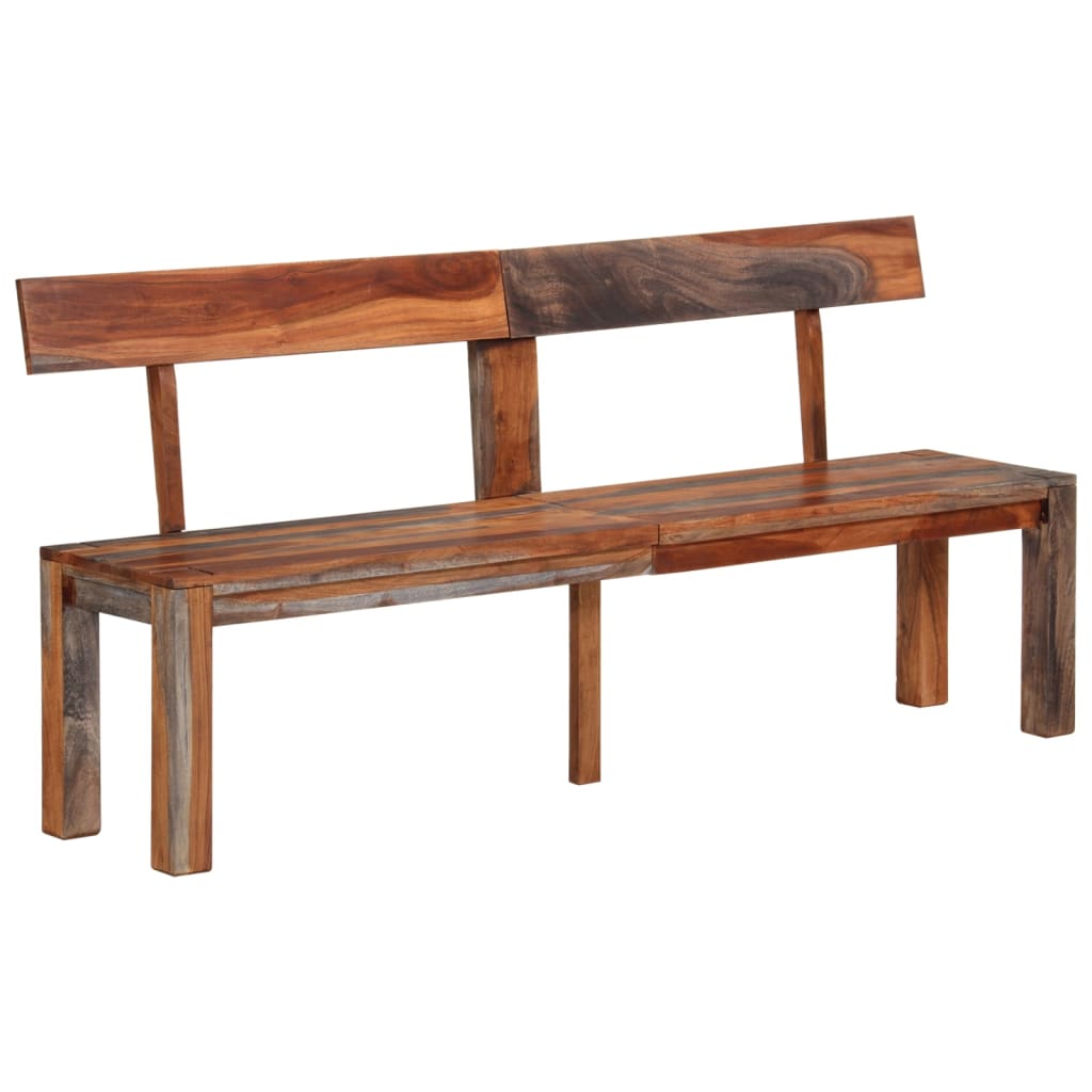 vidaXL Banchetă cu spătar, gri, 160 cm, lemn masiv de acacia vidaXL Banchetă cu spătar, gri, 160 cm, lemn masiv de acacia