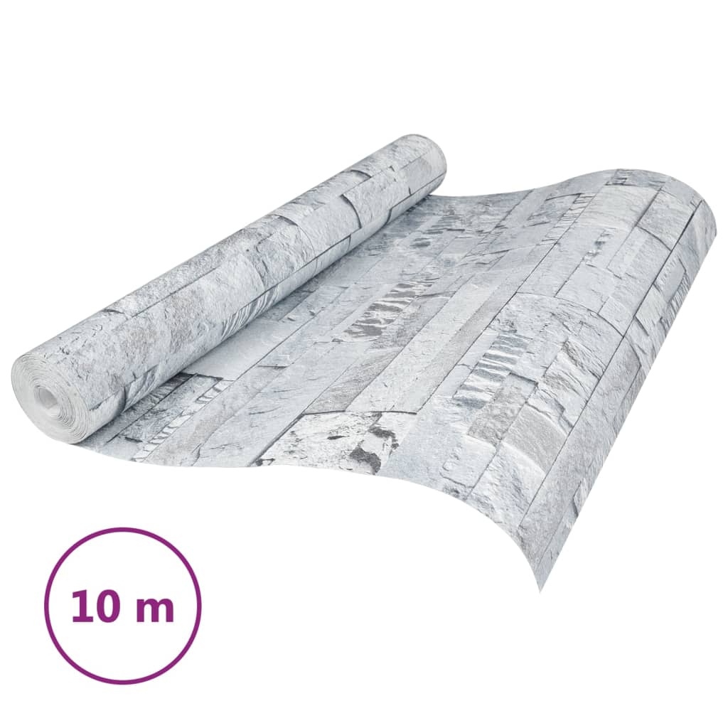 vidaXL Tapet 3D, aspect piatră gri deschis, 10x0,53 m, nețesut vidaXL Tapet 3D, aspect piatră gri deschis, 10x0,53 m, nețesut