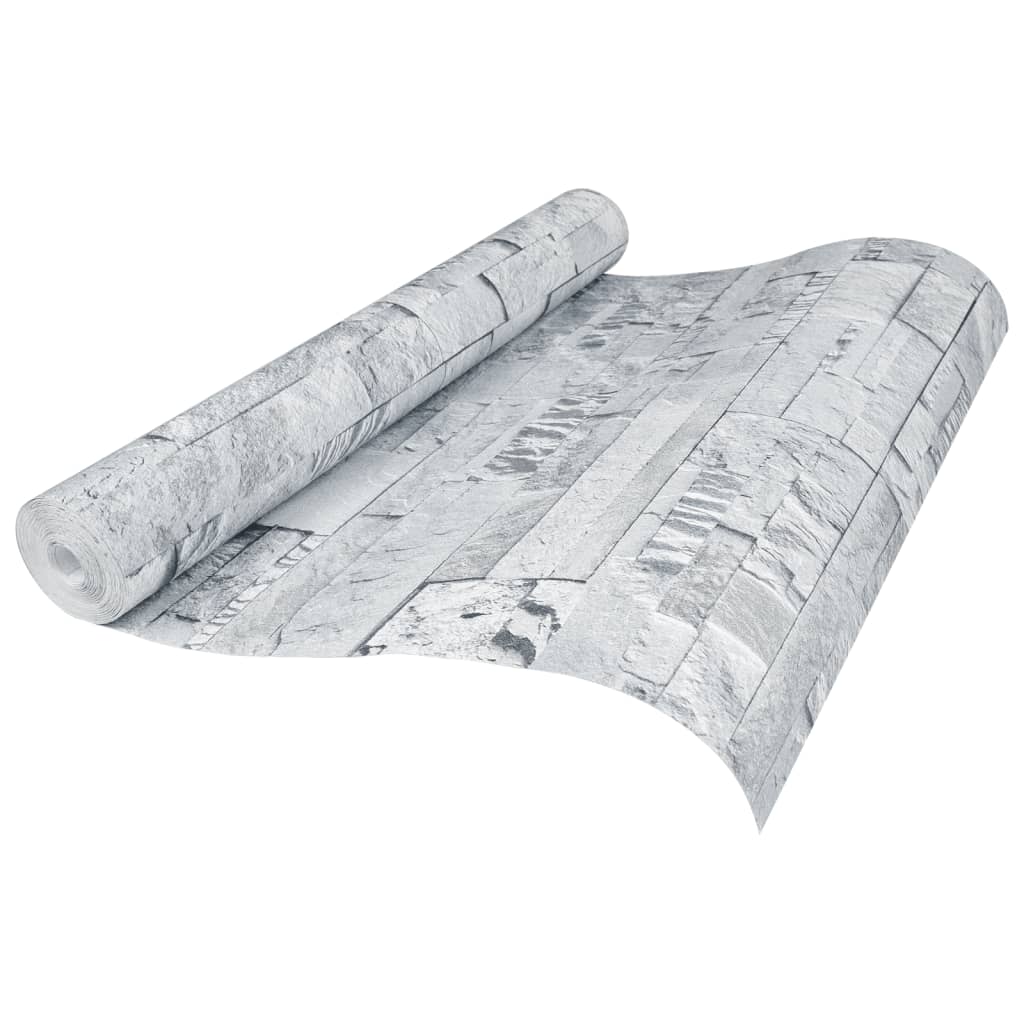 vidaXL Tapet 3D, aspect piatră gri deschis, 10x0,53 m, nețesut vidaXL Tapet 3D, aspect piatră gri deschis, 10x0,53 m, nețesut