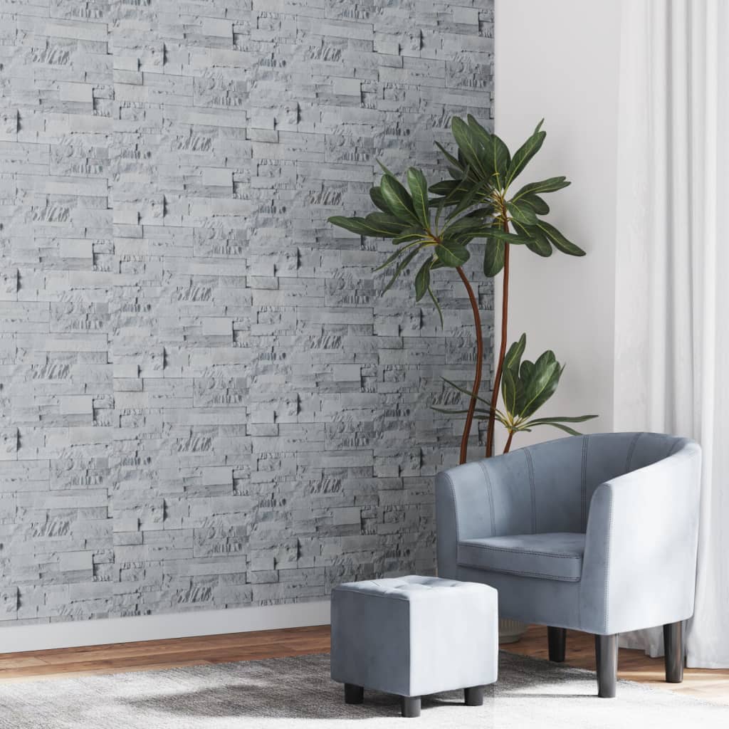 vidaXL Tapet 3D, aspect piatră gri deschis, 10x0,53 m, nețesut vidaXL Tapet 3D, aspect piatră gri deschis, 10x0,53 m, nețesut