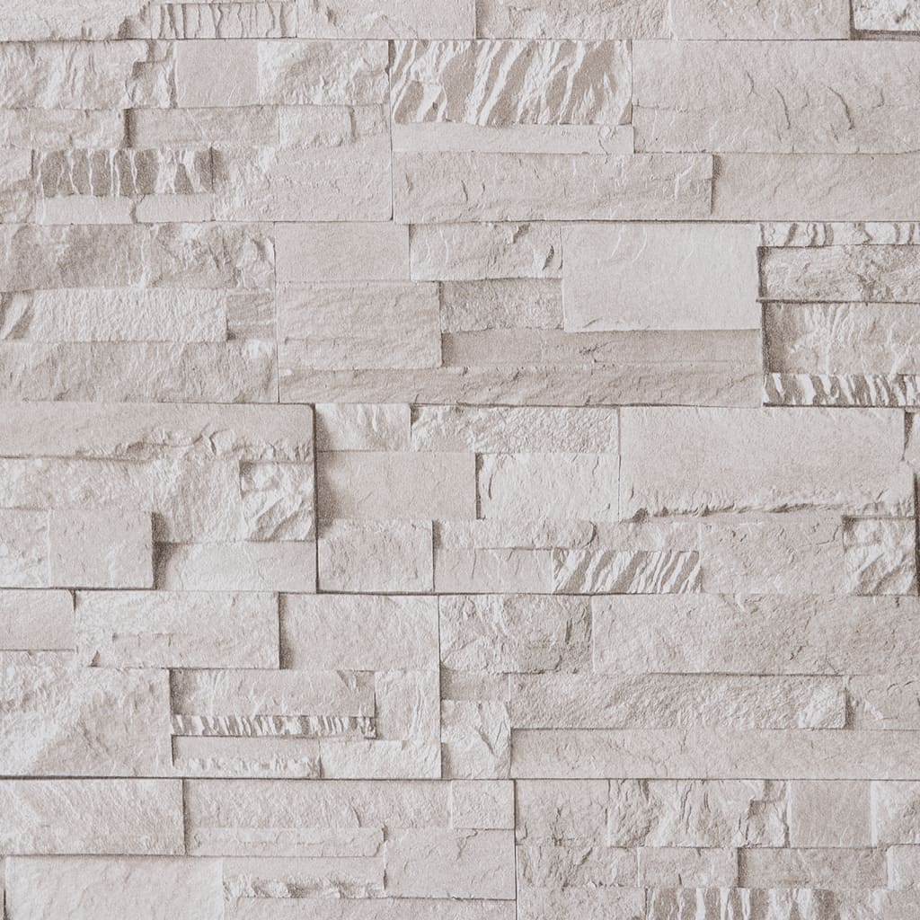vidaXL Tapet 3D, aspect piatră crem, 10x0,53 m, nețesut vidaXL Tapet 3D, aspect piatră crem, 10x0,53 m, nețesut