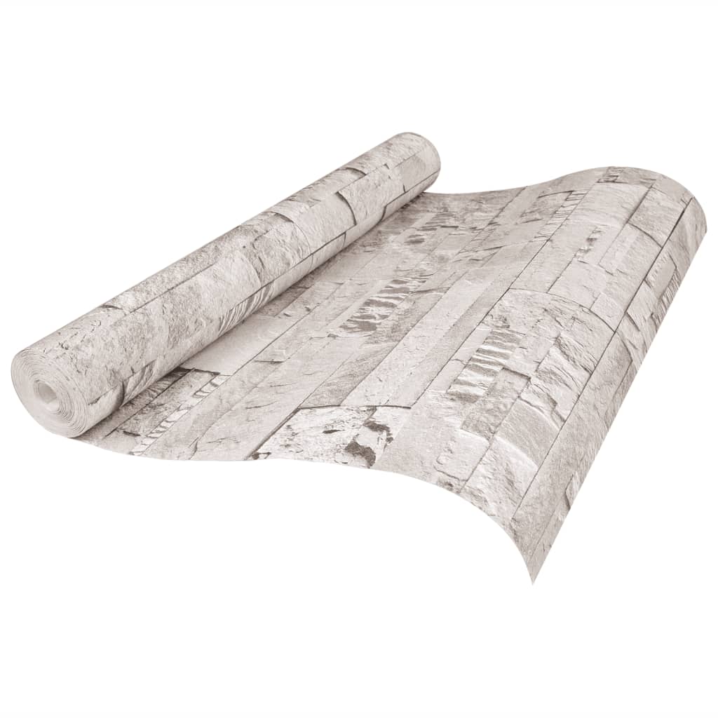 vidaXL Tapet 3D, aspect piatră crem, 10x0,53 m, nețesut vidaXL Tapet 3D, aspect piatră crem, 10x0,53 m, nețesut