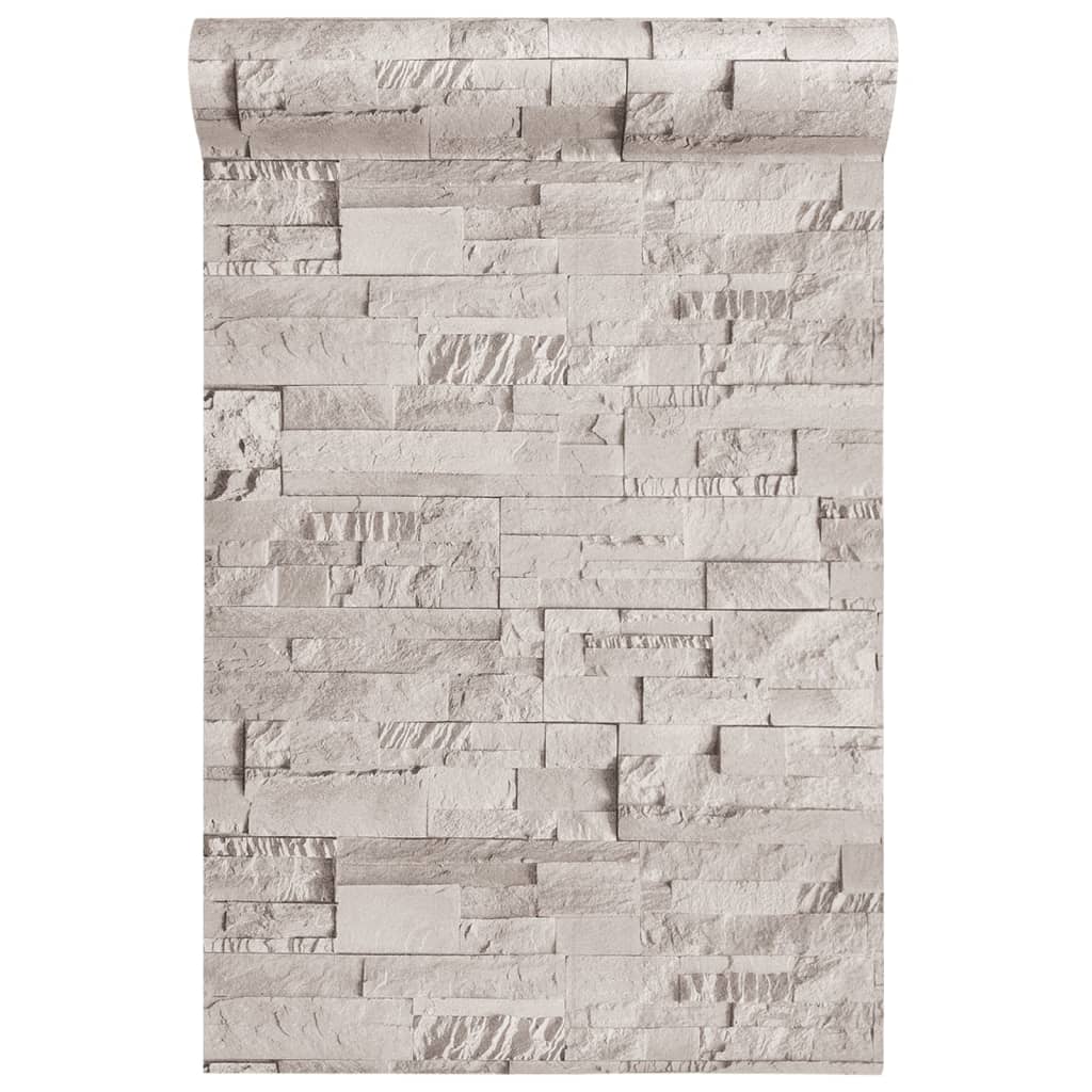 vidaXL Tapet 3D, aspect piatră crem, 10x0,53 m, nețesut vidaXL Tapet 3D, aspect piatră crem, 10x0,53 m, nețesut