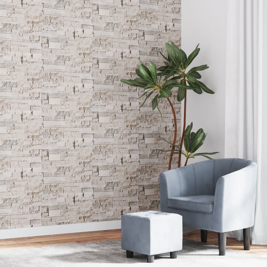 vidaXL Tapet 3D, aspect piatră crem, 10x0,53 m, nețesut vidaXL Tapet 3D, aspect piatră crem, 10x0,53 m, nețesut