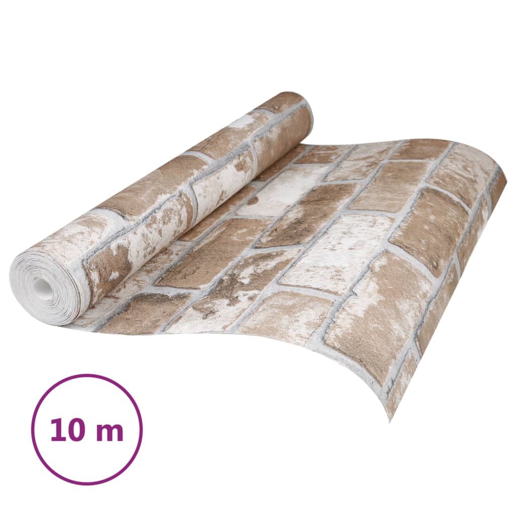 vidaXL Tapet 3D, model cărămidă, maro, 10x0,53 m, nețesut vidaXL Tapet 3D, model cărămidă, maro, 10x0,53 m, nețesut