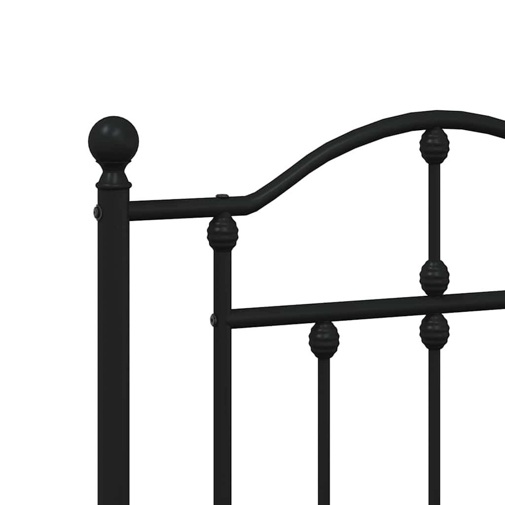 vidaXL Tăblie de pat metalică, negru, 150 cm