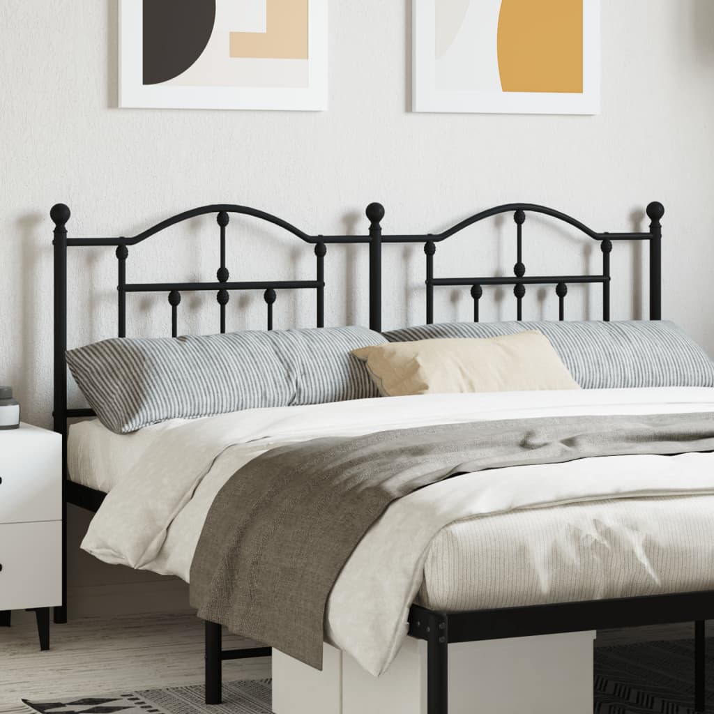 vidaXL Tăblie de pat metalică, negru, 160 cm vidaXL Tăblie de pat metalică, negru, 160 cm