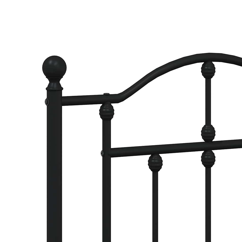 vidaXL Tăblie de pat metalică, negru, 180 cm