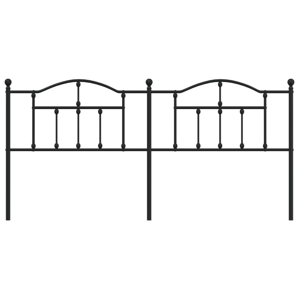 vidaXL Tăblie de pat metalică, negru, 200 cm
