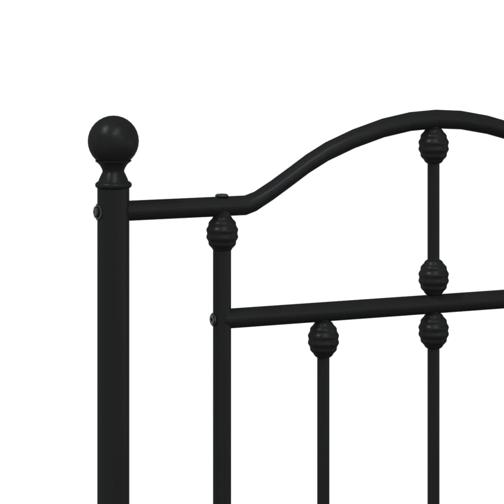 vidaXL Tăblie de pat metalică, negru, 200 cm