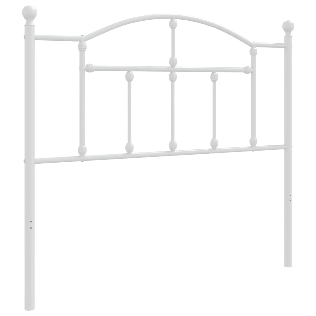vidaXL Tăblie de pat metalică, alb, 100 cm