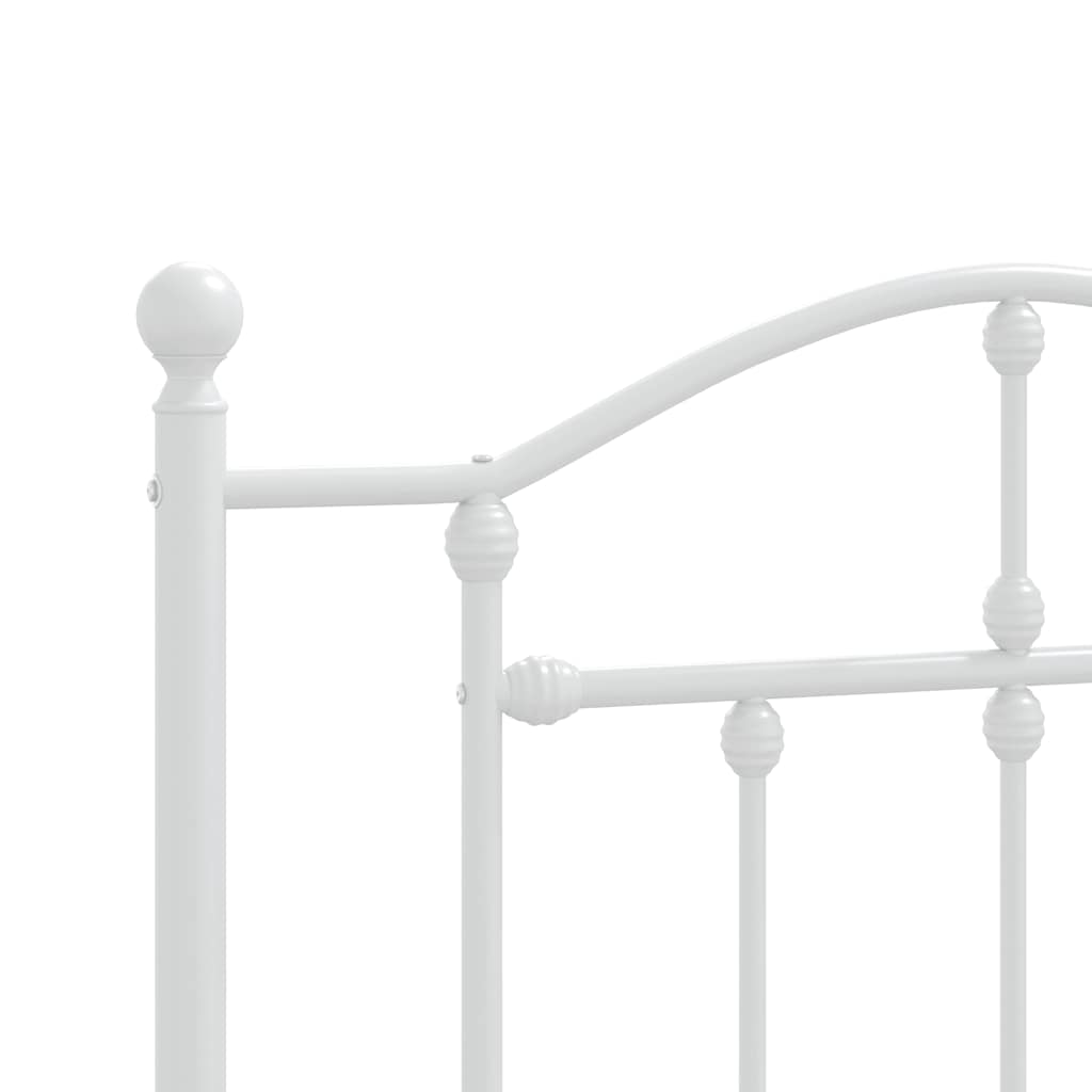 vidaXL Tăblie de pat metalică, alb, 100 cm