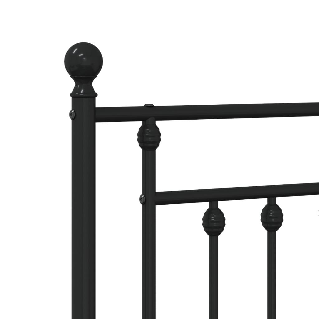 vidaXL Tăblie de pat metalică, negru, 90 cm