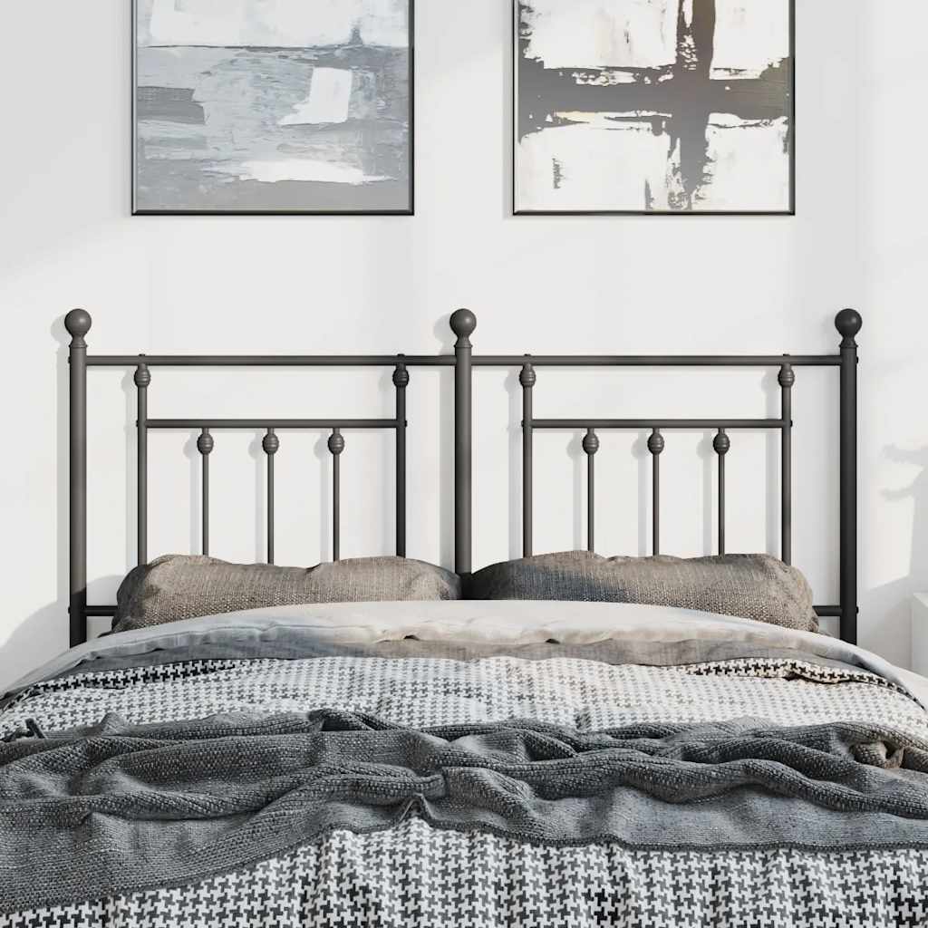vidaXL Tăblie de pat metalică, negru, 150 cm vidaXL Tăblie de pat metalică, negru, 150 cm