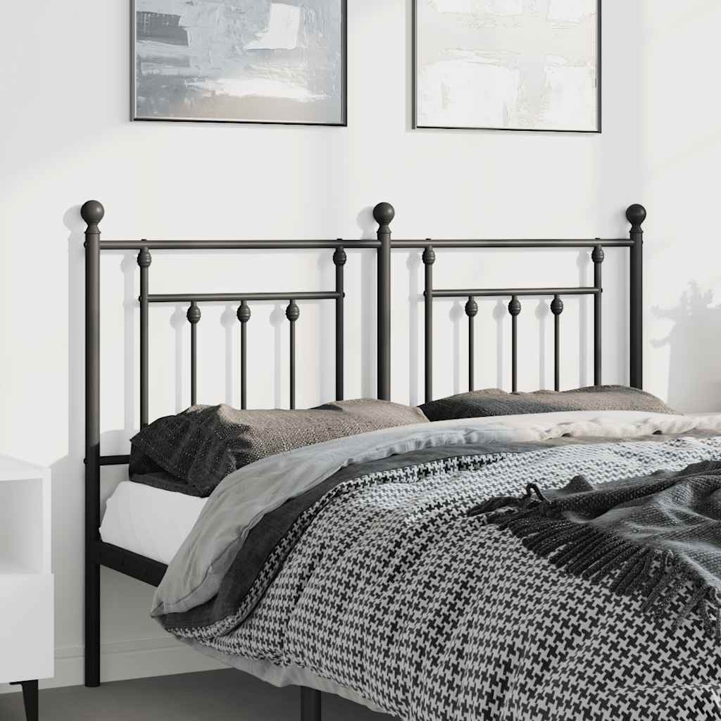 vidaXL Tăblie de pat metalică, negru, 150 cm vidaXL Tăblie de pat metalică, negru, 150 cm