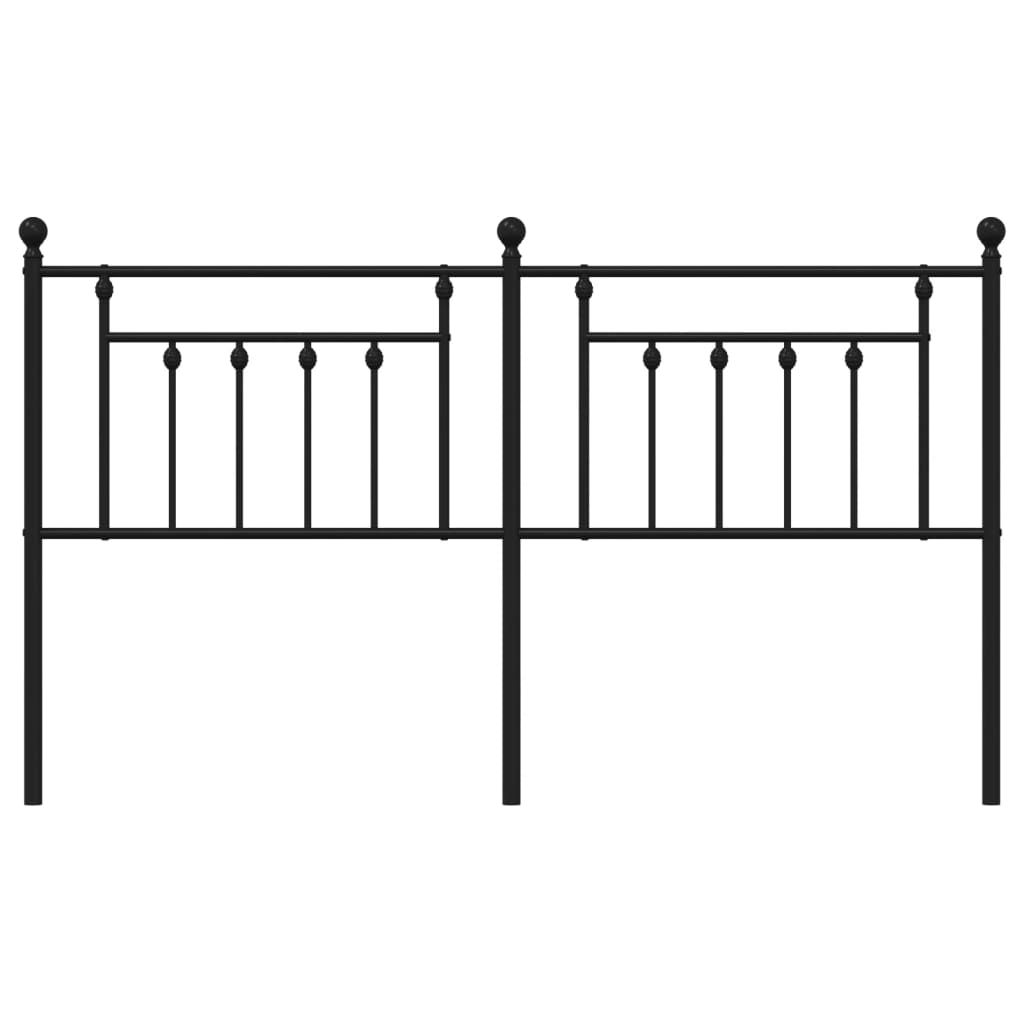 vidaXL Tăblie de pat metalică, negru, 160 cm