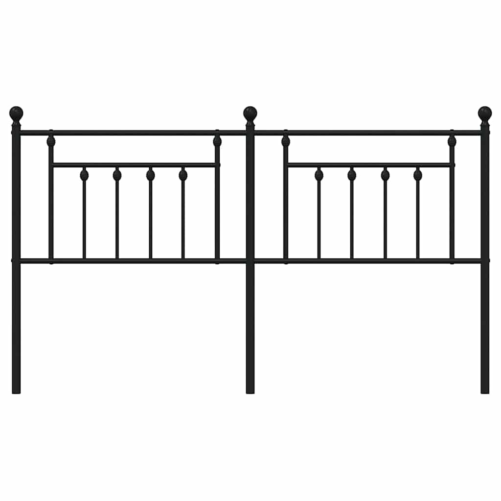 vidaXL Tăblie de pat metalică, negru, 180 cm