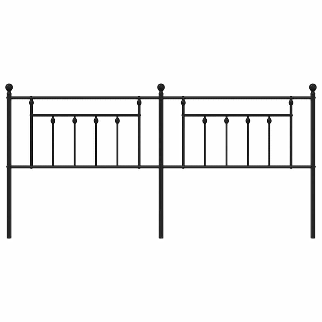 vidaXL Tăblie de pat metalică, negru, 193 cm vidaXL Tăblie de pat metalică, negru, 193 cm