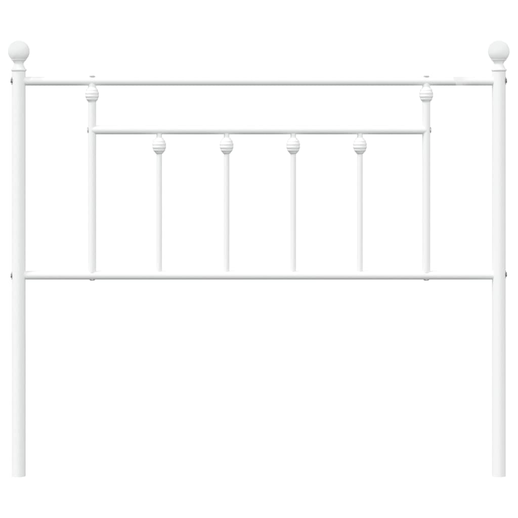 vidaXL Tăblie de pat metalică, alb, 107 cm