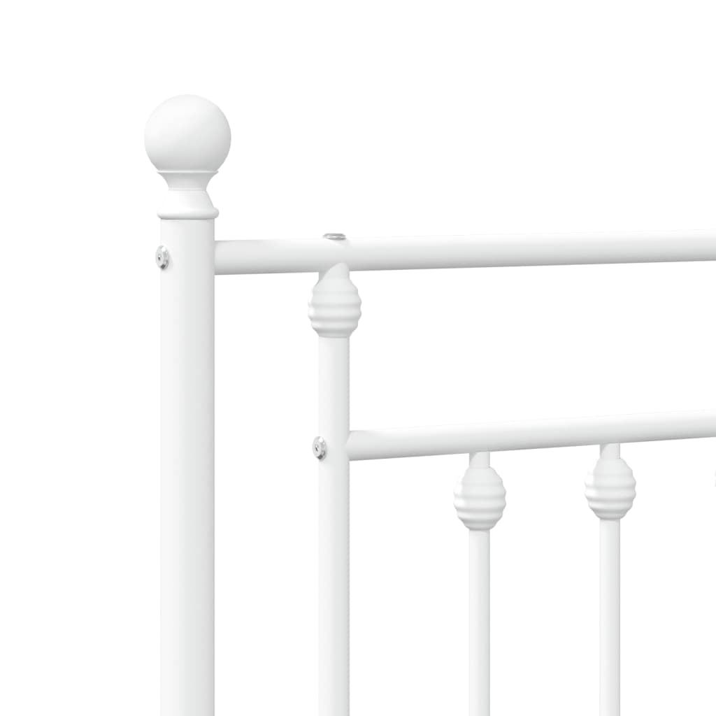 vidaXL Tăblie de pat metalică, alb, 107 cm