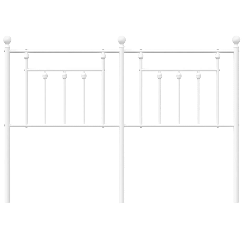 vidaXL Tăblie de pat metalică, alb, 140 cm